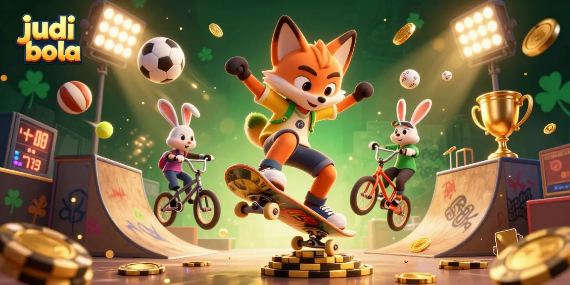 Engage in judi bola with dynamic betting action and vibrant casino-themed characters.