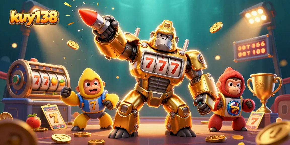 Menangkan jackpot di kuy138 dengan gorila emas transformasi dan simbol slot mengelilingi!