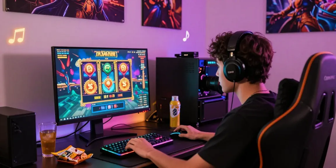 Immersive slot dana gaming experience with vibrant graphics and focused player.