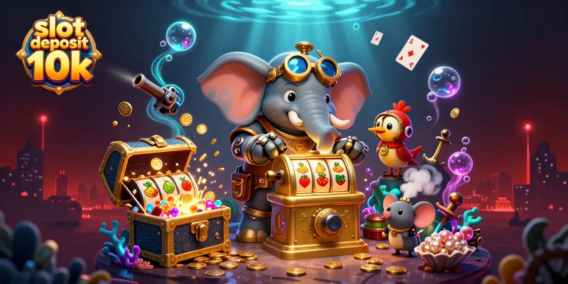 Engage with a dynamic scene featuring "slot deposit 10k" in action at a rich, animated casino