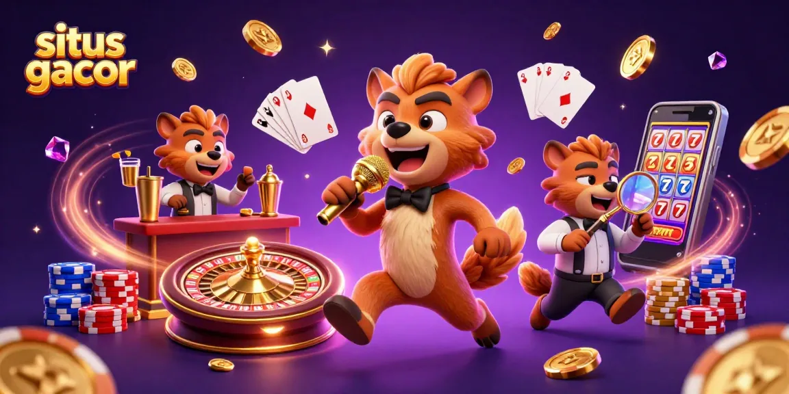 Experience the thrill of situs gacor with animated characters and vibrant casino elements.