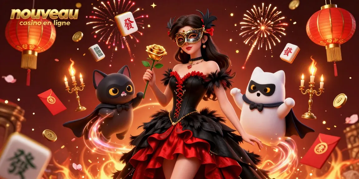 Découvrez l'excitation du nouveau casino en ligne avec des illustrations 3D vivantes mettant en avant des éléments et personnages de casino dynamiques.