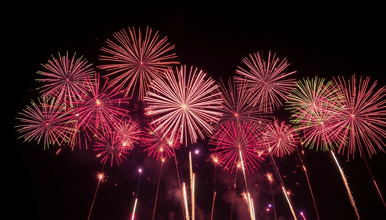 Experience stunning wholesale fireworks exploding in vibrant colors against a night sky. related image