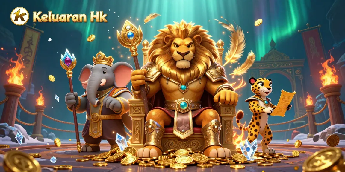 Experience Keluaran Hk live results with a vivid illustration of casino-themed characters.